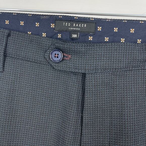Ted Baker STDALE Slim Fit Semi Plain Trouser Navy Size 38R NWT - Picture 10 of 11